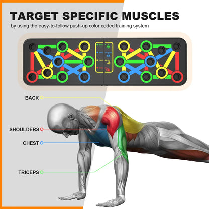 14 in 1 Push-Up Rack Board Training Sport Workout Fitness Gym Equipment Push Up Stand for ABS Abdominal Muscle Building Exercise
